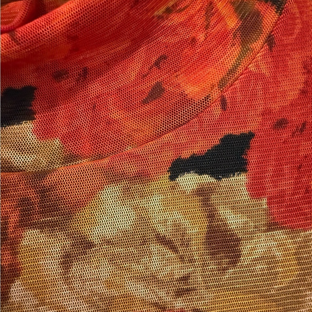Jane + Delancey Floral Print Mock Turtleneck Mesh Long Sleeve Fall Size Small - Picture 4 of 11